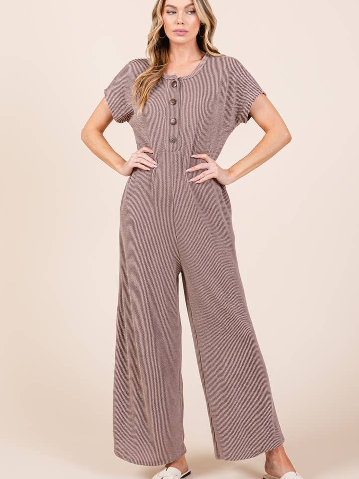 DA1563 RIBBED JUMPSUIT for wholesale by BOMBOM