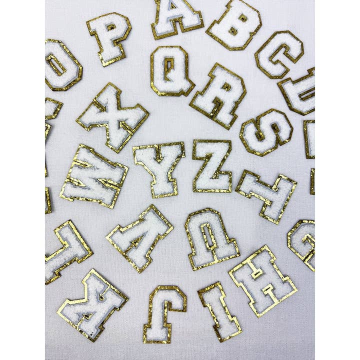 WHITE Alphabets DIY Iron On Patches for wholesale by Love and Repeat