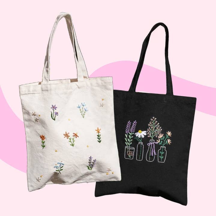 Easy Learn Embroidery Tote Bag Bundle for wholesale by Craft Club