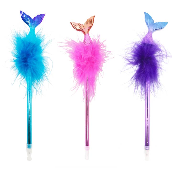 Bewaltz - Wholesale Pen - CLOSEOUT! Feather Boa Mermaid Tail Pen Set (30CT)