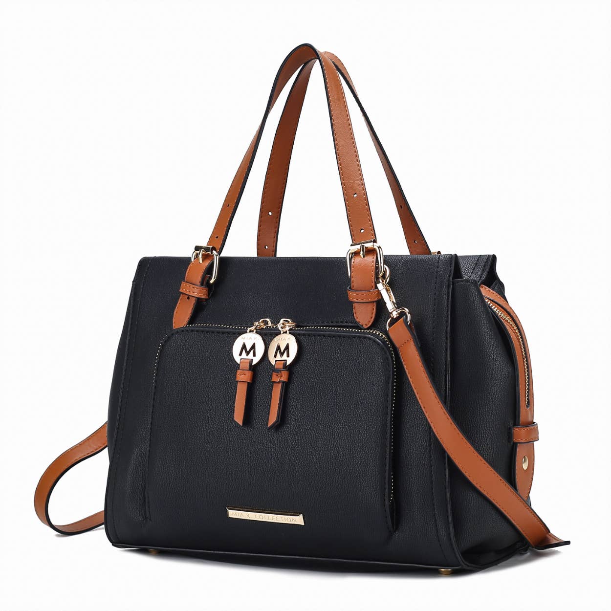 MKF Collection - Wholesale Satchel - Women's - Elise Vegan Leather Color-Block Women Satchel Bag by Mia k0