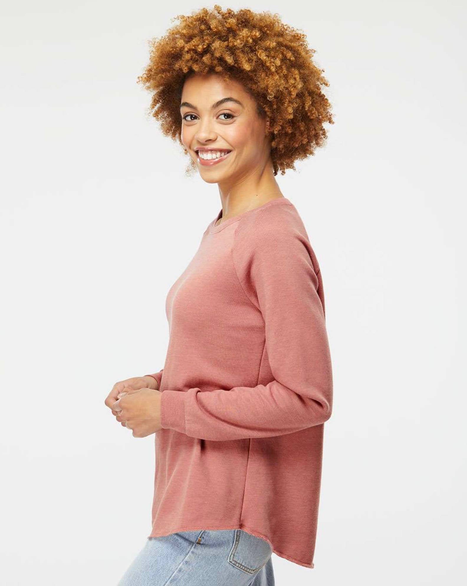 Mad Love Shop - Vendita all'ingrosso Felpa con cappuccio - Donna - Pullover da donna Dusty Rose Raglan con cappuccio e ramo5