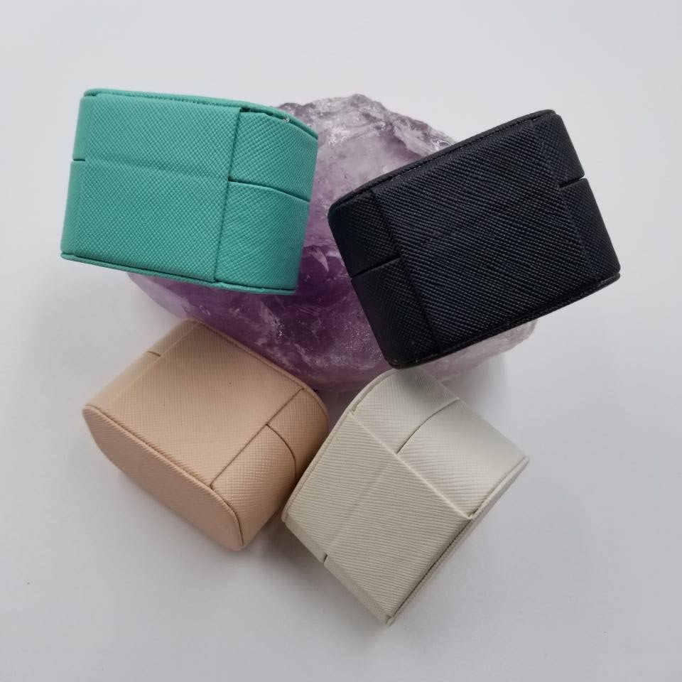 magnolia jewelry - Wholesale Jewelry Box/Organizer - Mini Leather Ring Earrings Jewelry Storage Gift Box4