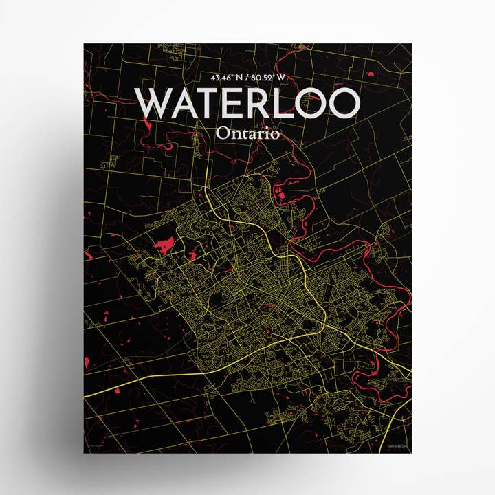 OurPoster.com - Wholesale Poster - Waterloo City Map Poster92