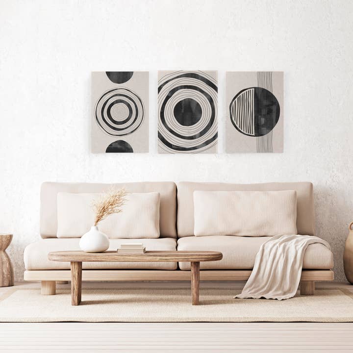 Really Nice Things - Wholesale Blank canvas - Set of 3 canvases 60x40 abstract circles7