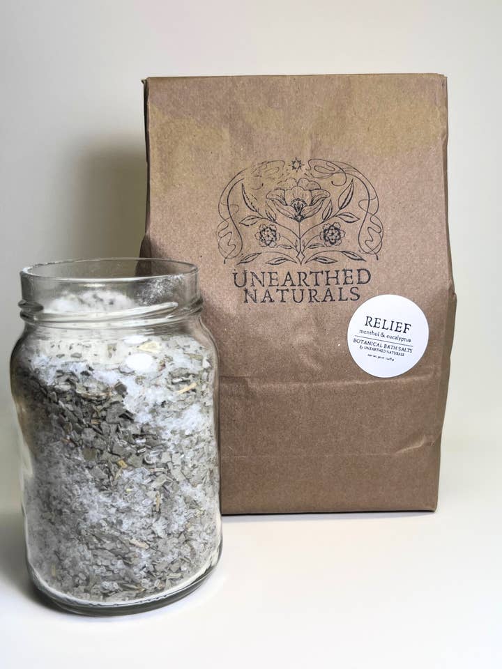 Relief - Menthol & Eucalyptus Bath Salts | Refill, Bulk for wholesale by Unearthed Naturals