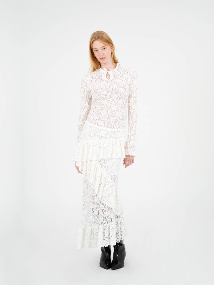 CARMEN SAYS - Wholesale Blouse - Dames - Cupido Kant Wit Topje5