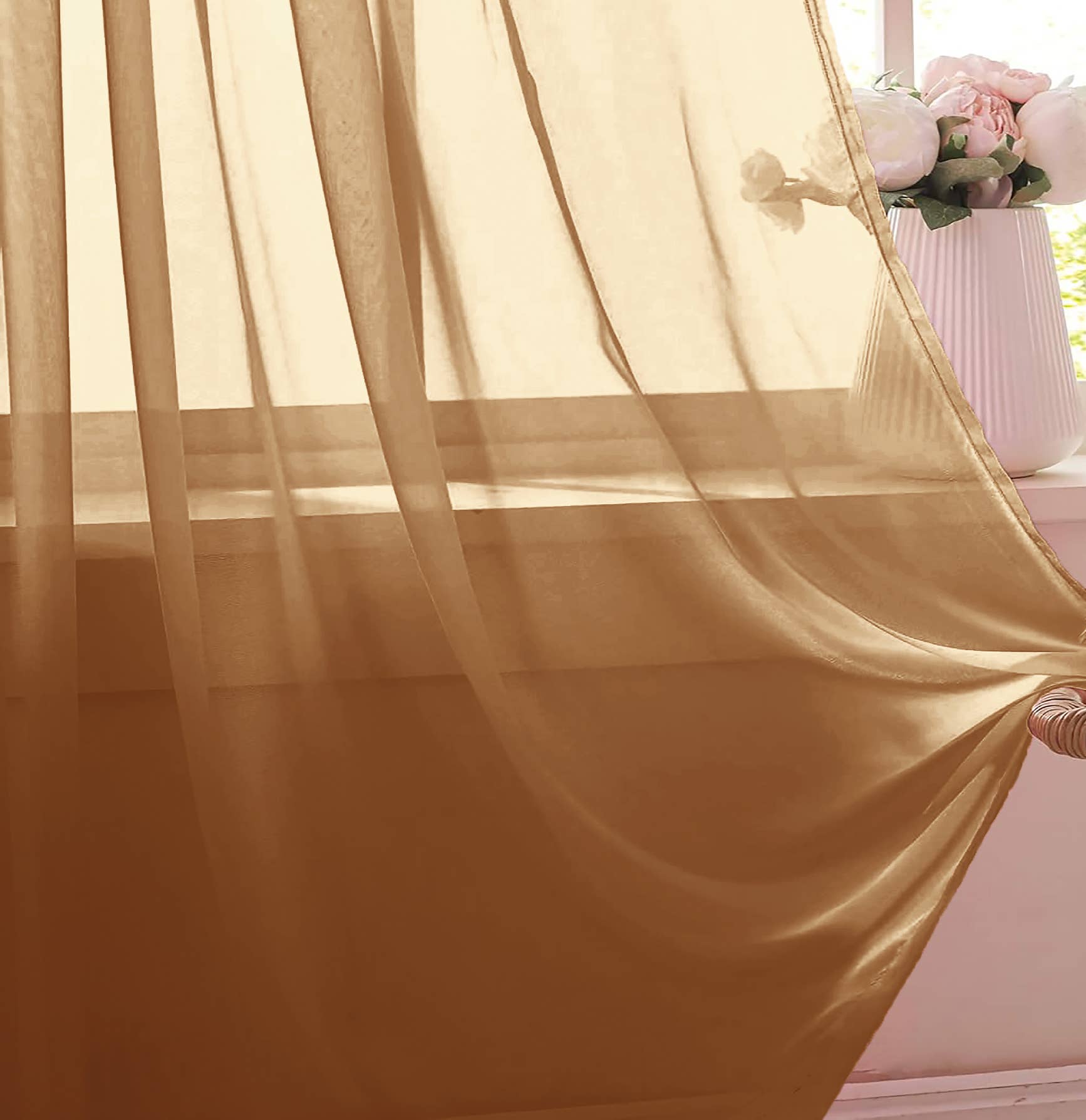 home mart goods - Wholesale Curtain - 84" Long, 2 Panels - Sheer Window Rod Pocket Curtain Set5