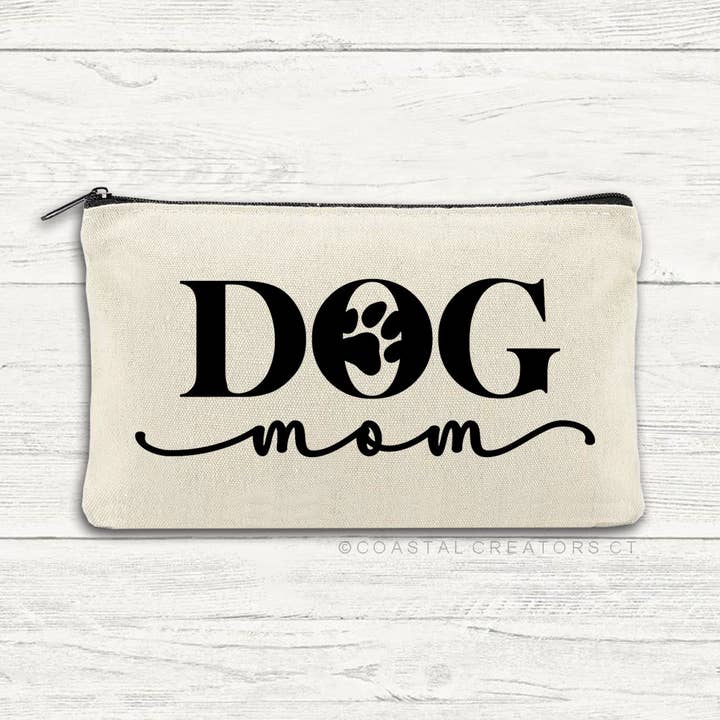 "Dog Mom" Multi-Use Canvas Bag for Dog Lovers for wholesale by Coastal Creators of Connecticut