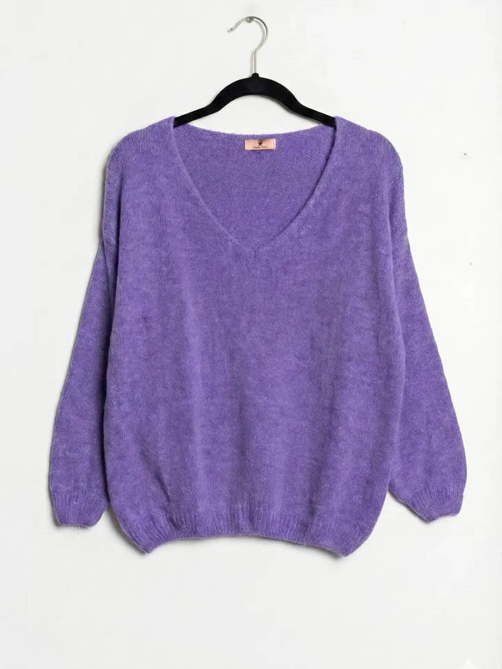 Mimi & Gogo - Vente Pull en maille – femme - Pull uni basique @20127_uni2