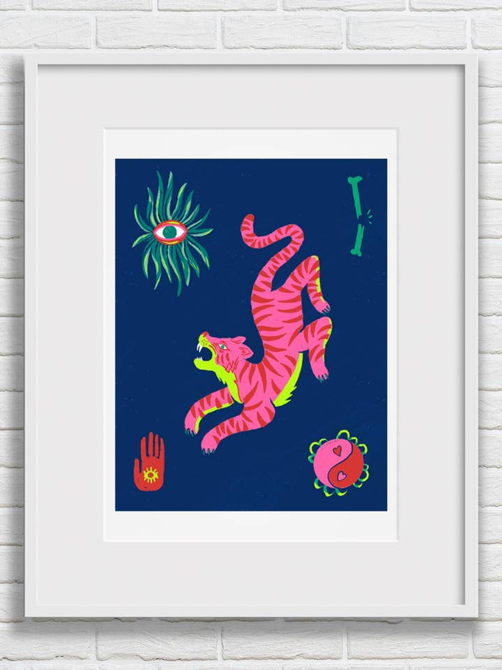 Tiger Sky - Large Art Print 8.5"x11" by Annie Ohlala for wholesale by Annie Ohlala