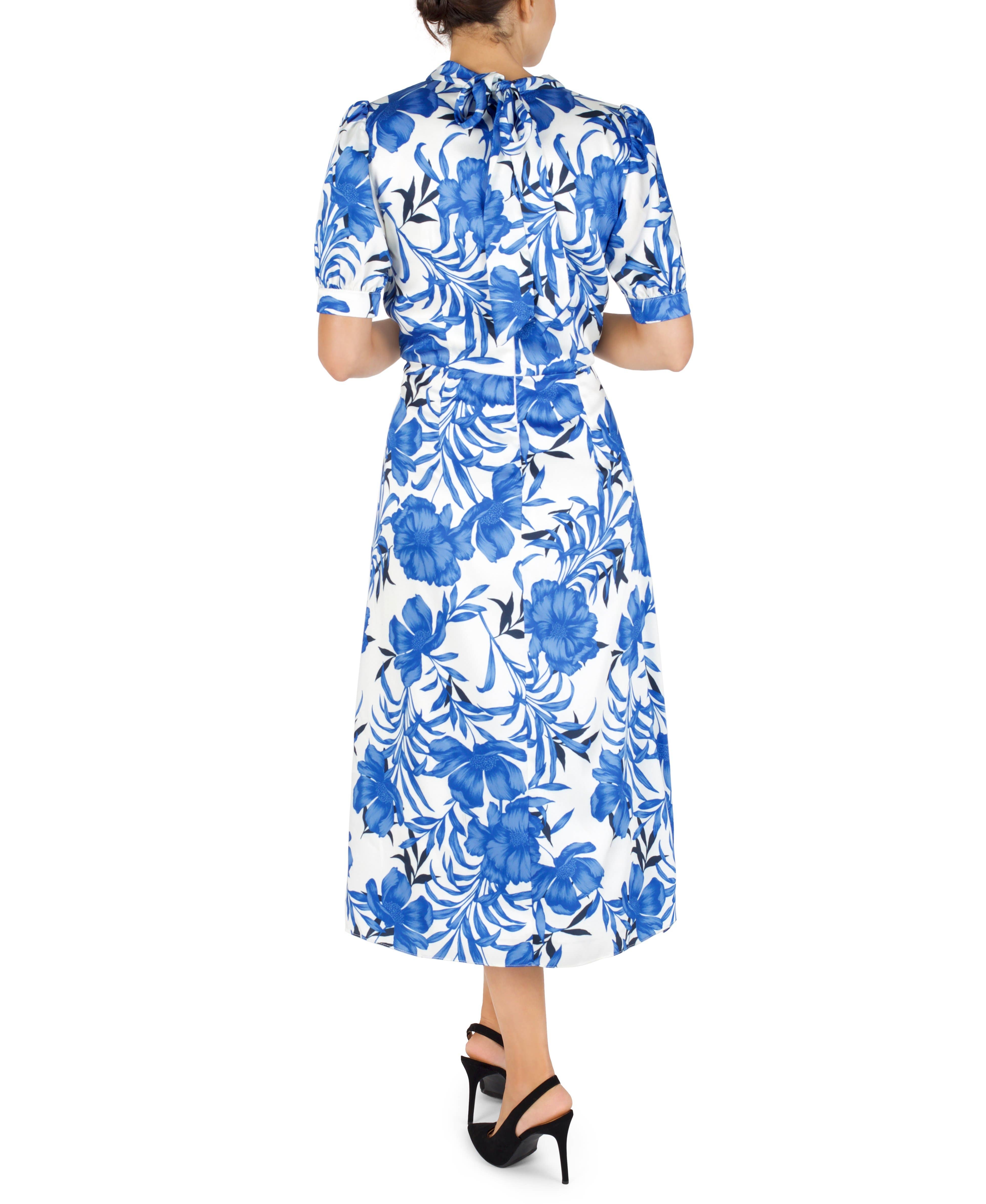 Ivory Multi Mock Neck Midi Dress for wholesale on Faire1