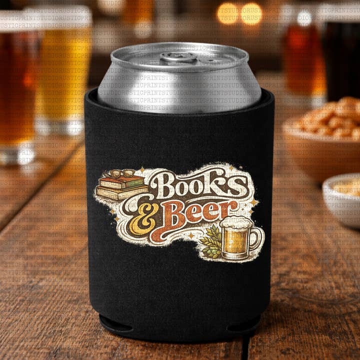 Koozie per Lattine da Birra Bookish per la vendita all'ingrosso da parte di RusticPrintStudio