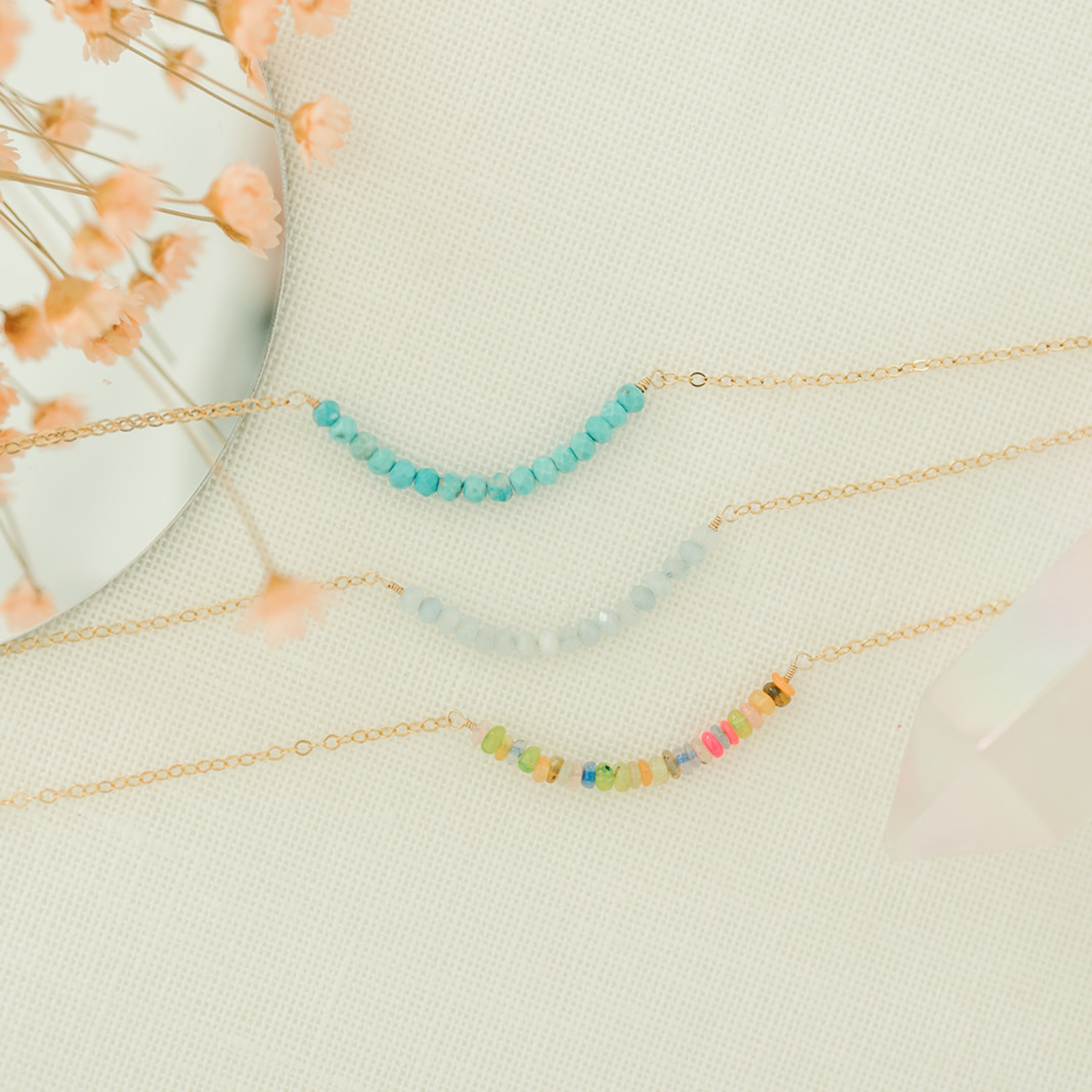 Seaflowerjewelry - Wholesale Pendant/Charm Necklace - Gemstone Bar Pendant Necklace Gold Fill Sterling Silver8