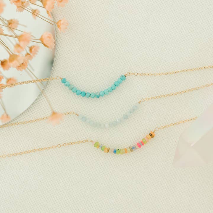 Seaflowerjewelry - Wholesale Pendant/Charm Necklace - Gemstone Bar Pendant Necklace Gold Fill Sterling Silver8