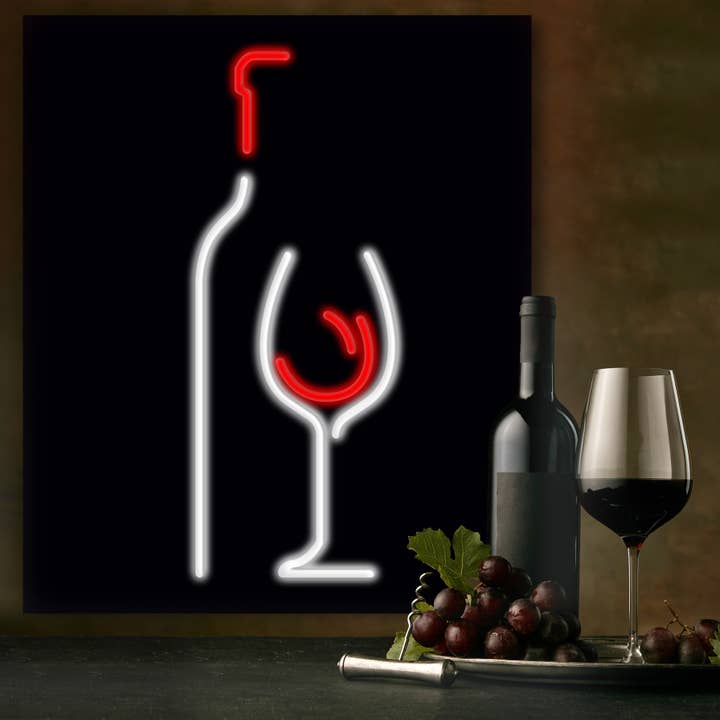 LED Neon Sign Red Bottle with Remote Control for wholesale by Mad About Neon