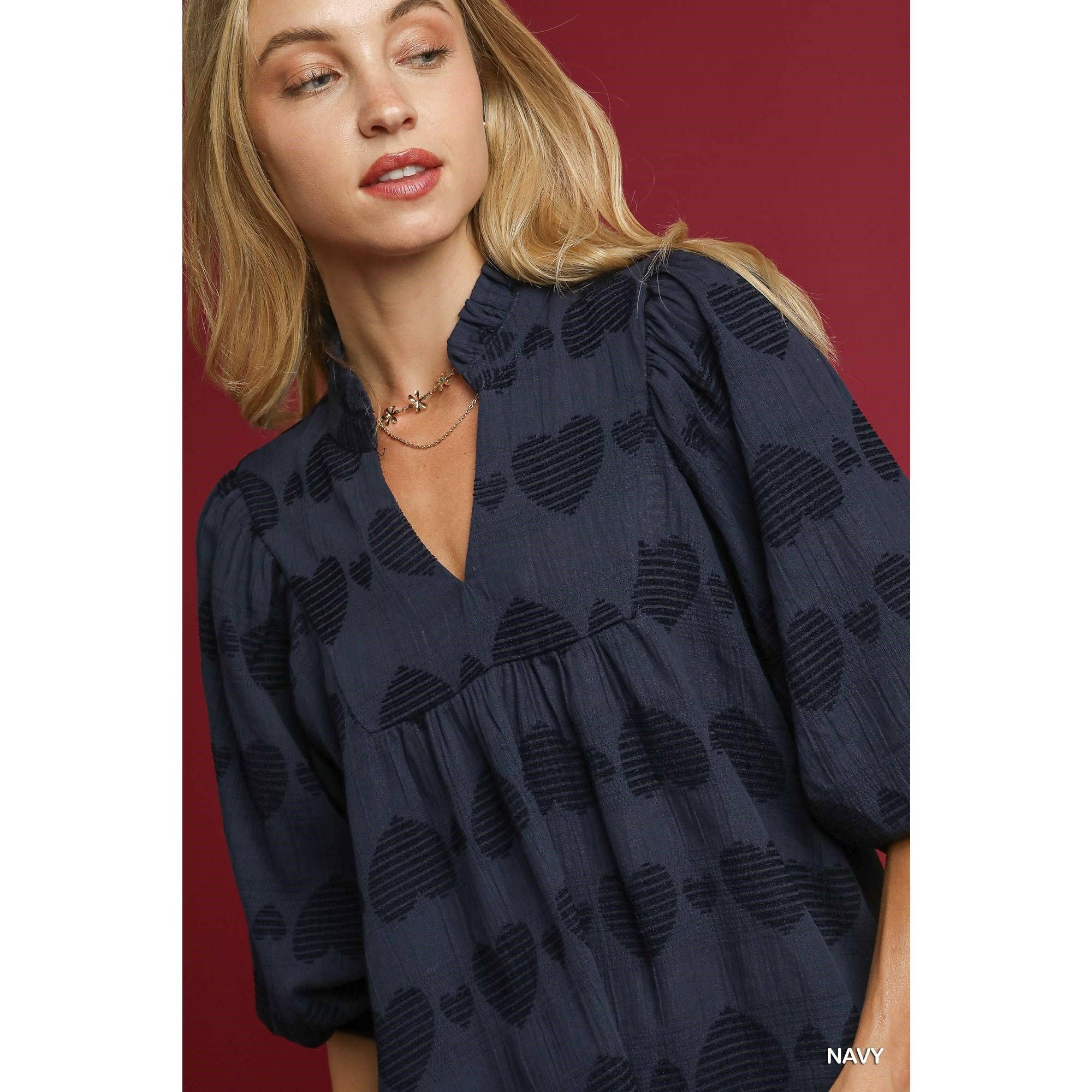 STYLE USA – Engroshandel Tunika - Dame – Hjerte Jacquard Top16