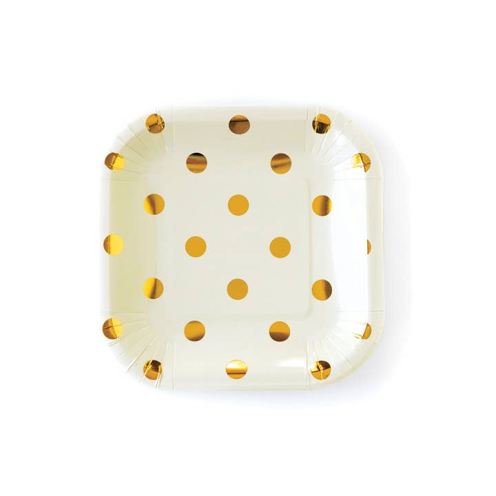 PGB647-Cream Polka Dot Plates for wholesale by My Mind’s Eye