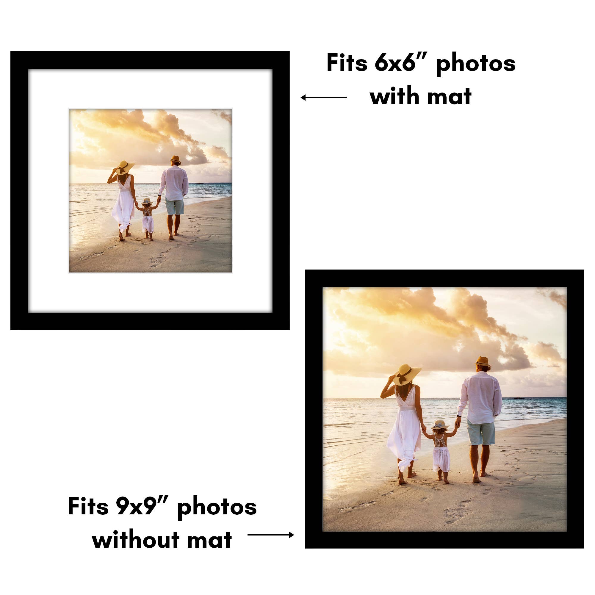 Americanflat - Wholesale Picture Frame - Americanflat 5 Pack Picture Frames With Mat Plexiglass Cover87