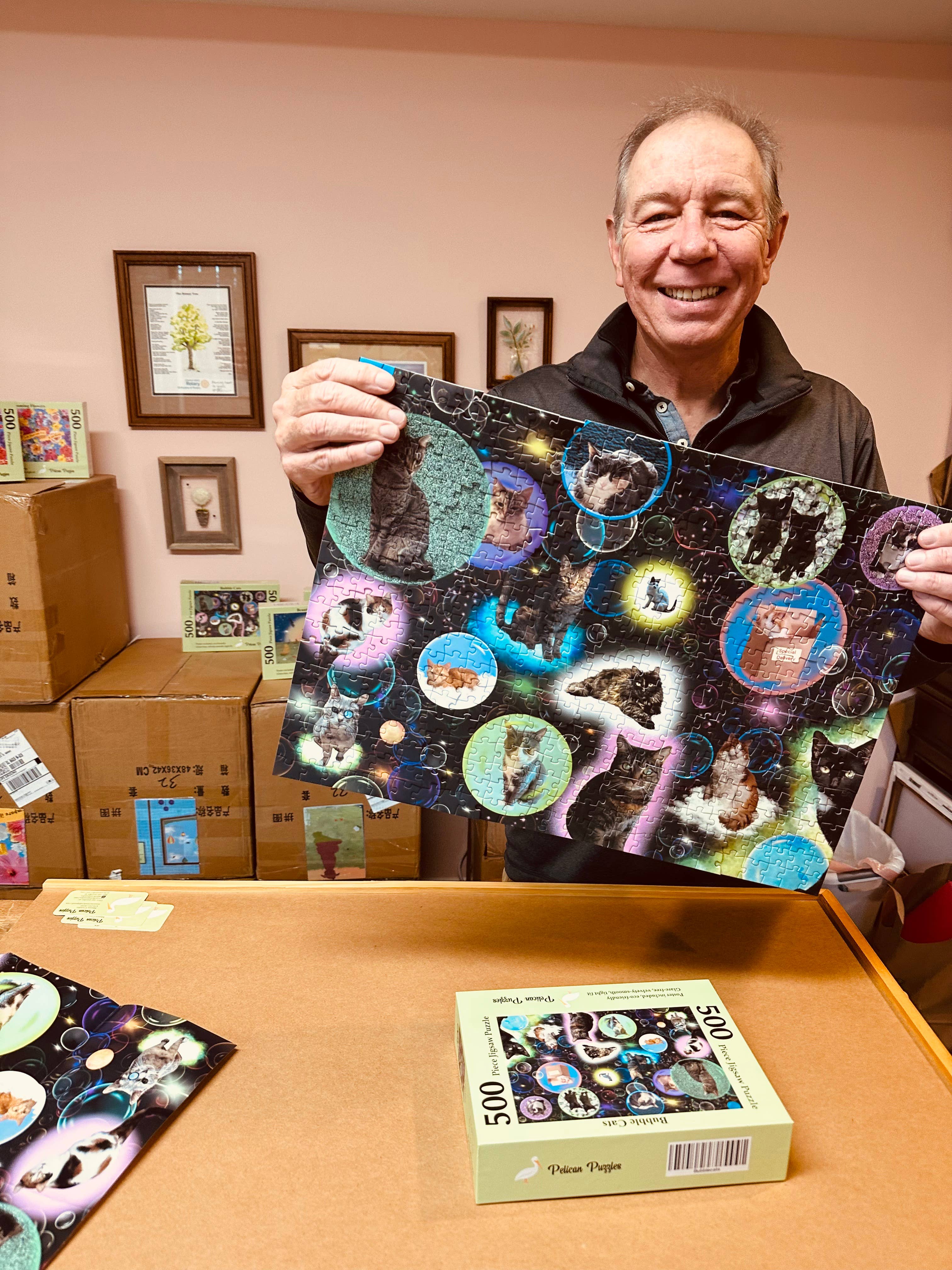 Mimsybird Puzzles – wholesale Puzzle – Adult – Bubble Cats 500-piece Premium Jigsaw Puzzle6