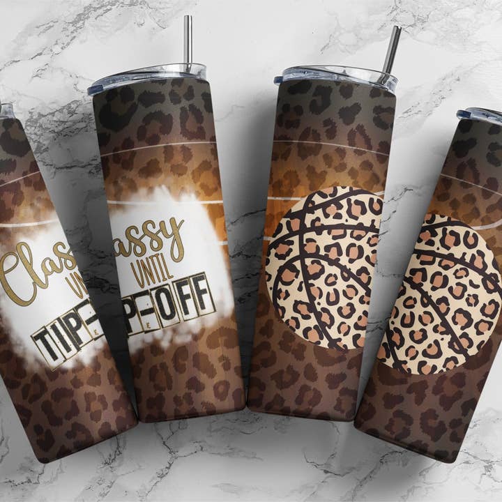 Basketball Classy Until Tip-off Leopard #1 | Tumbler for wholesale by Designs by Robyn