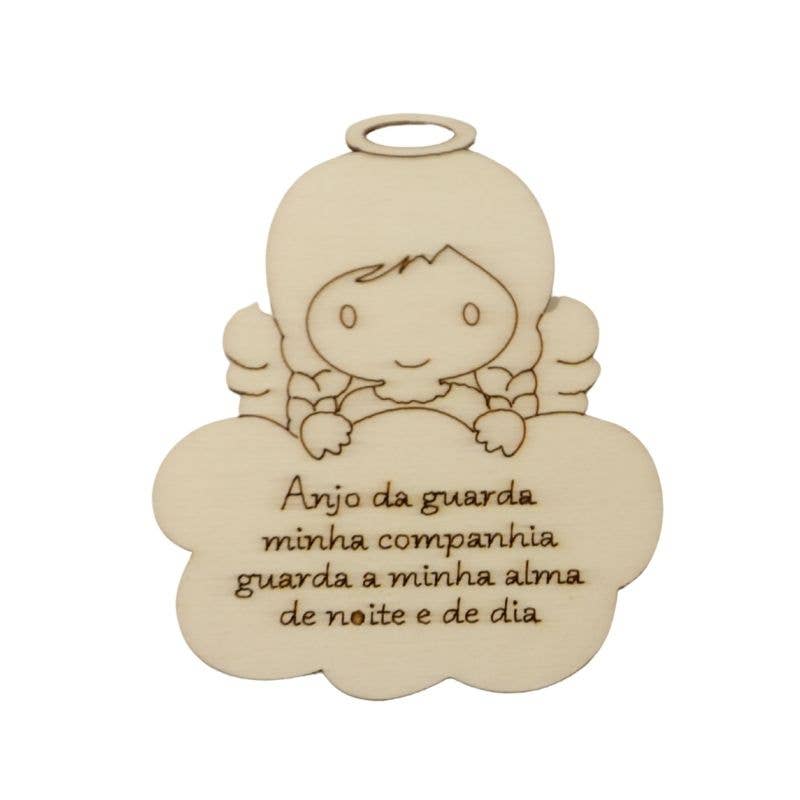 Atiladecor, Artesanato Lda - Vente Matériels de bricolage - Fille Anjinho dans les nuages avec prière « Ange gardien » 8 cm1