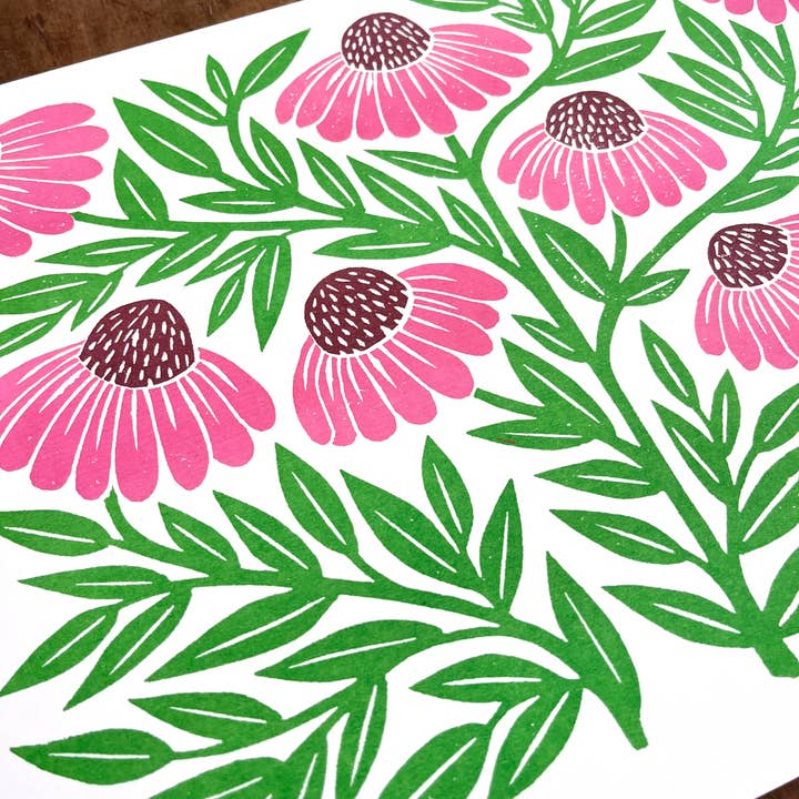 Katharine Watson - Wholesale Art Print - Garden Series: Echinacea Risograph Print8