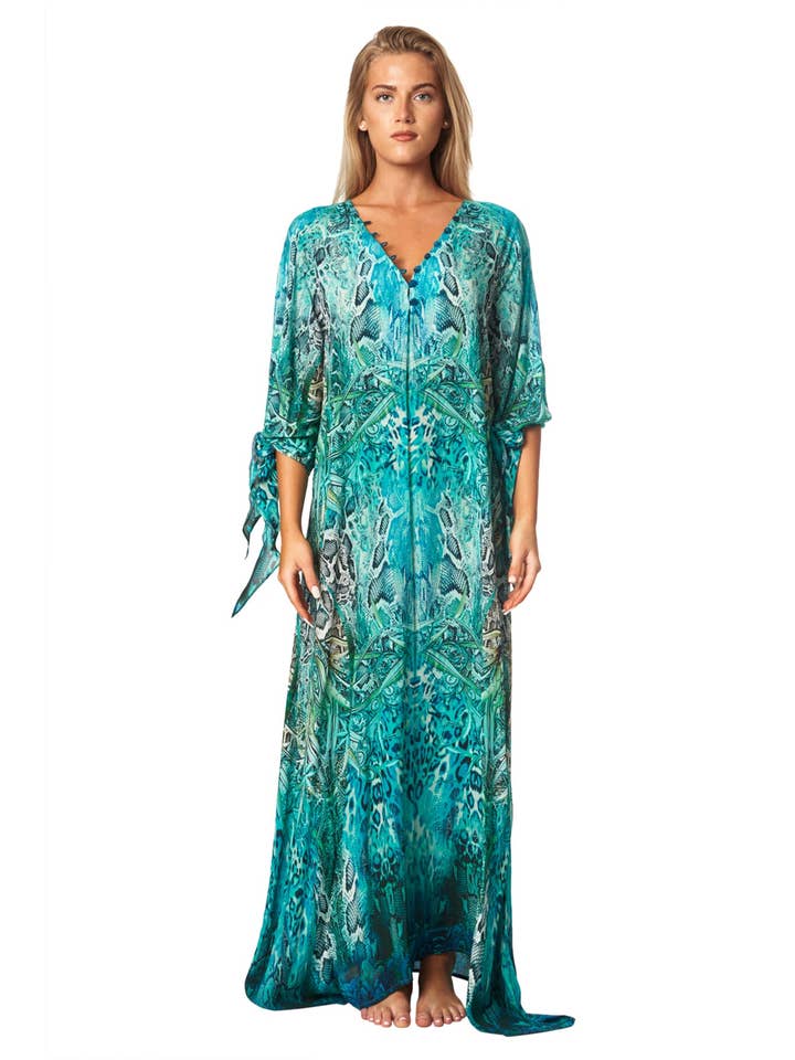 La Moda Clothing - Wholesale Kaftan - Women's - Snake Skin Maxi Kaftan Dress3