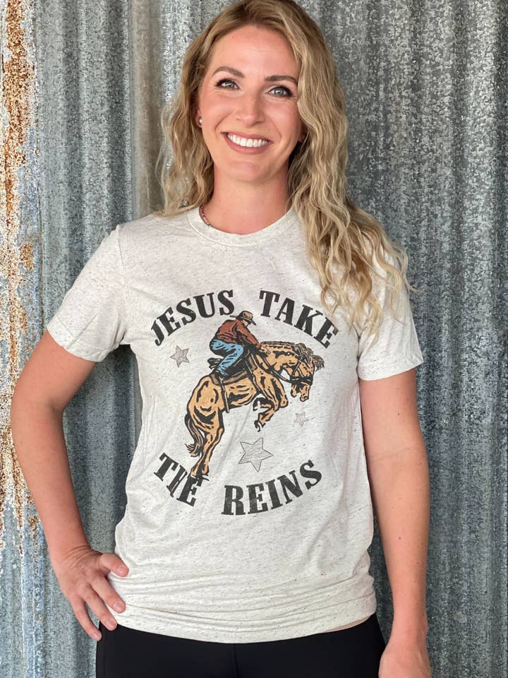 2651 Jesus Take The Reins Tee for wholesale by J.Forks Designs