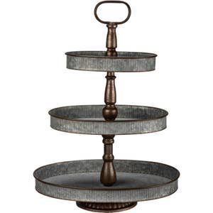 Natural Rustic Two-Tiered Tray