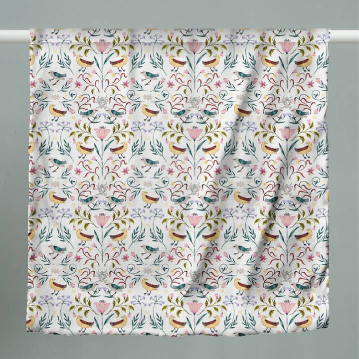 Narrative Material - Wholesale Scarf - Women's - Courtyard Birds Scarf3