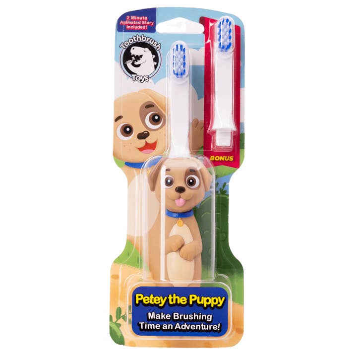 Petey the Puppy Toothbrush for Kids With Bonus Brush for wholesale by VIAI Beauty