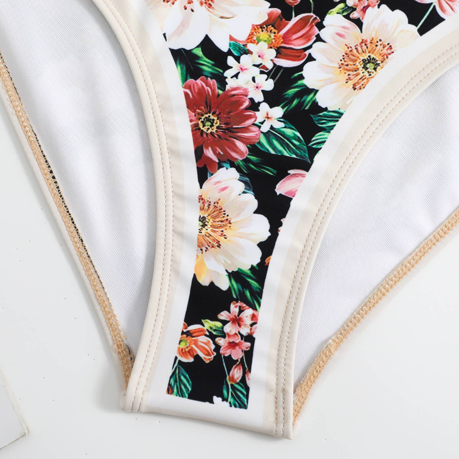 Sweetkama - Wholesale Two Piece Swimsuit - Women's - NEW Tie Shoulder One Piece Swimsuit with Sarong Wrap Up3