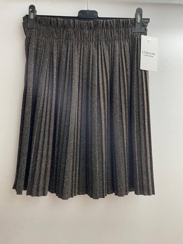 LORIANE - Wholesale Skirt - Women's - 19145P Short pleated skirt with sequins1