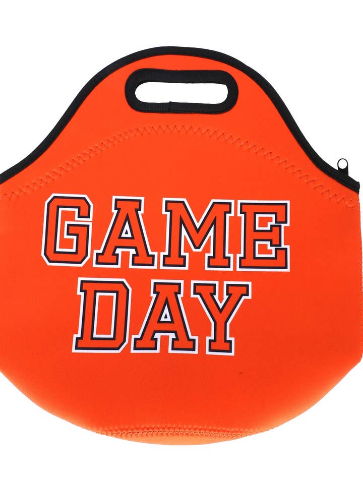 Orange "Game Day" Neoprene Insulated Lunch Bag for wholesale by SP Sophia Collection