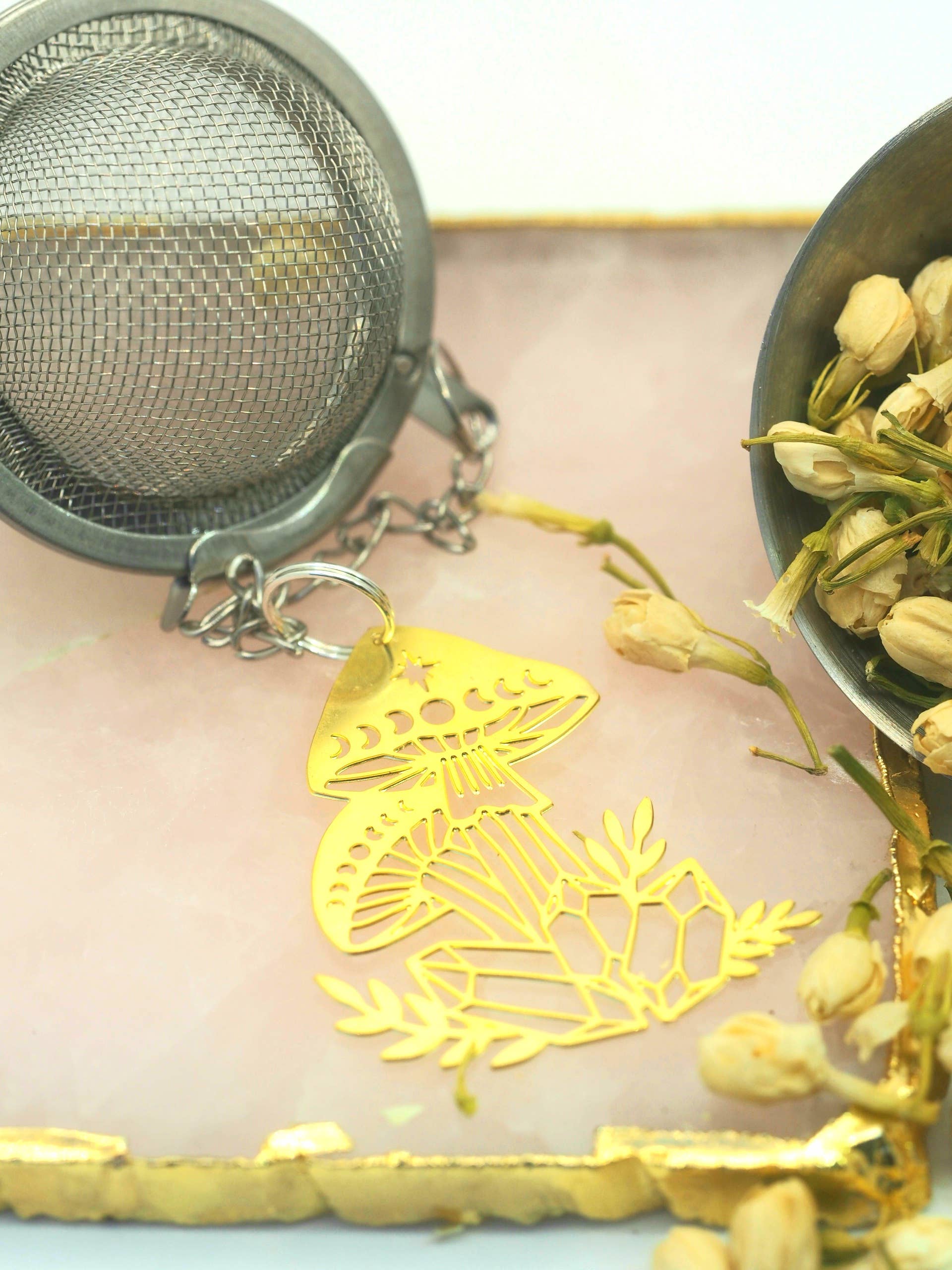 Loveyenergy & Blessings - Wholesale Tea Strainer/Infuser - Mystic Garden Gold Loose Leaf Tea Infuser3