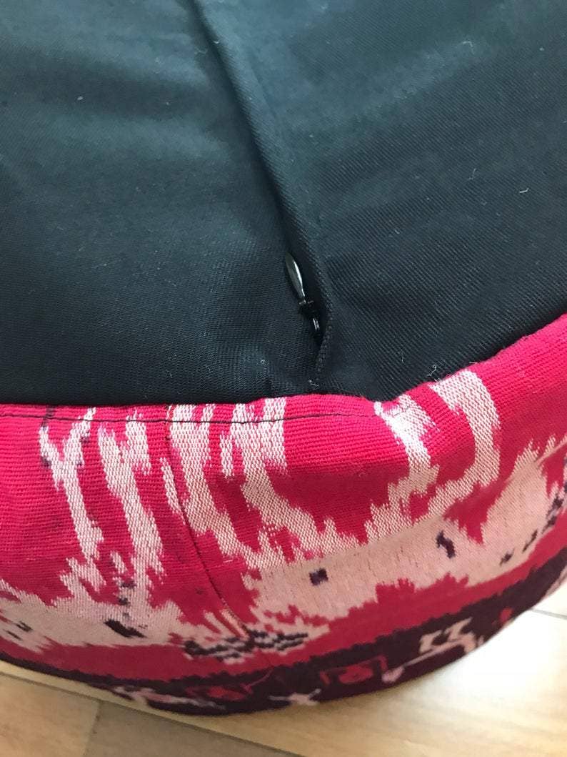 Kasih Co-op - Wholesale Pouf - Round Ikat Pouf Ottoman, Cover Only with No Insert.8