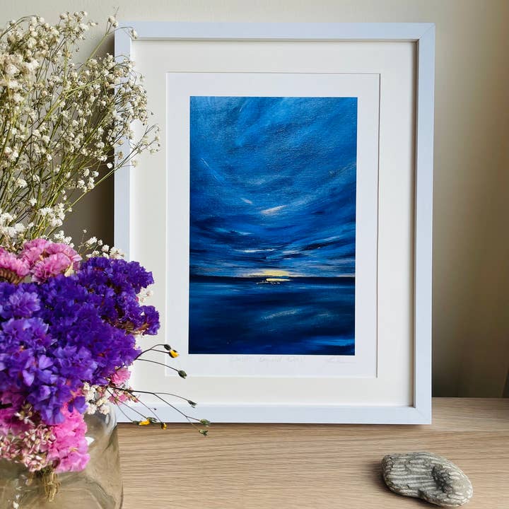 Beth Garner - Wholesale Art Print - 'Lands Beyond Forth' A4 Sunrise Seascape