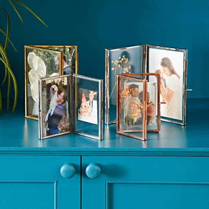 The Paper High Gift Company Limited - Wholesale Picture Frame - Recycled Metal Glass Double Photo Frame