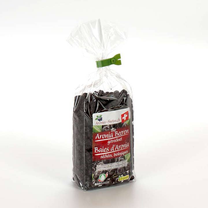 Baies d’aronia séchées BioSuisse 200 g pour la vente par Aronia Swiss