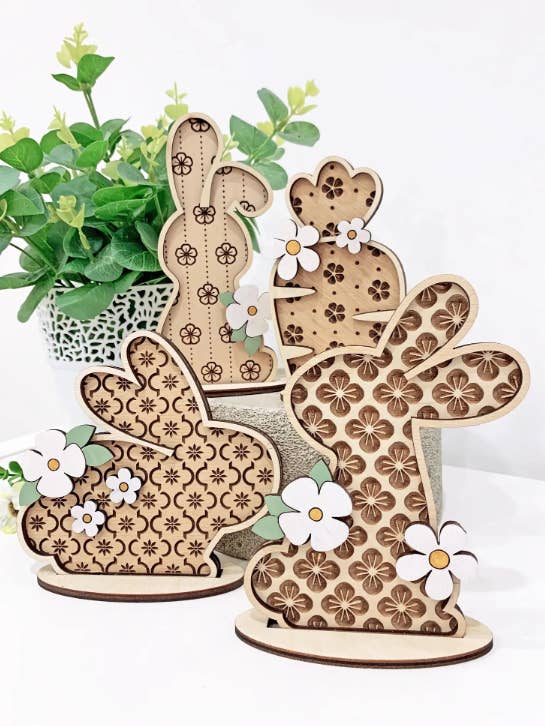 Easter Spring Bunny Carrot Standing Decor Kit 5 Pcs for wholesale by Finding Farmhouse Crafts & More