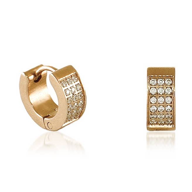 ER418 B.Tiff Pave Huggie Earrings for wholesale by B.Tiff