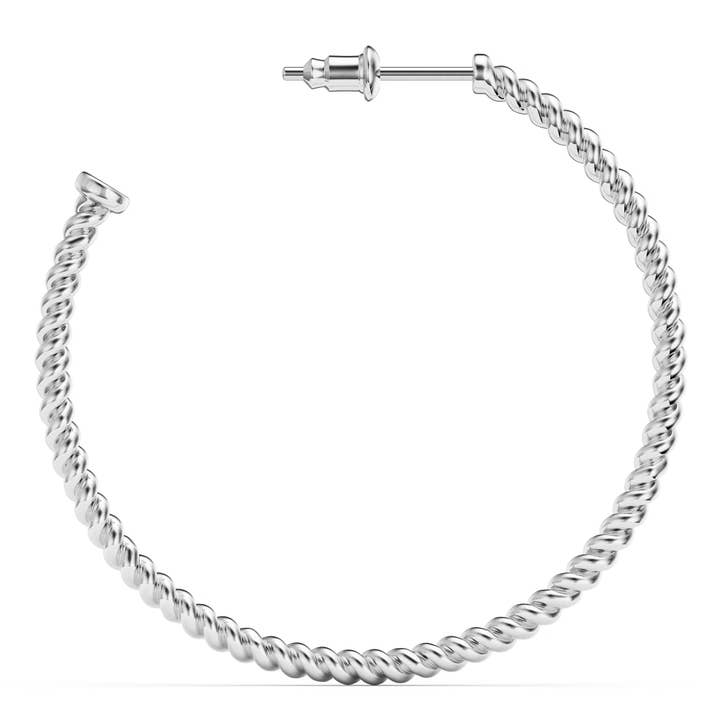 My Jewellery Story - Wholesale Hoop earrings - Rope Coil 40mm Mix Hoop Earrings Rhodium Plated|2-1432-R1