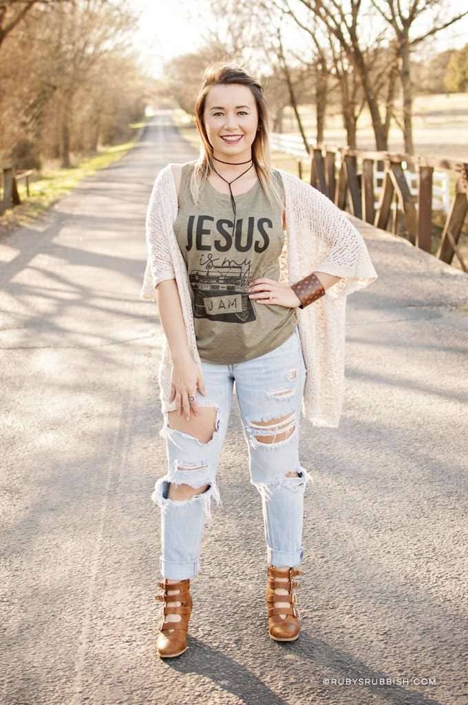 Ruby’s Rubbish - Wholesale Tank Top - Women's - Jesus Is My Jam | Women’s Muscle Tank | Ruby’s Rubbish®1