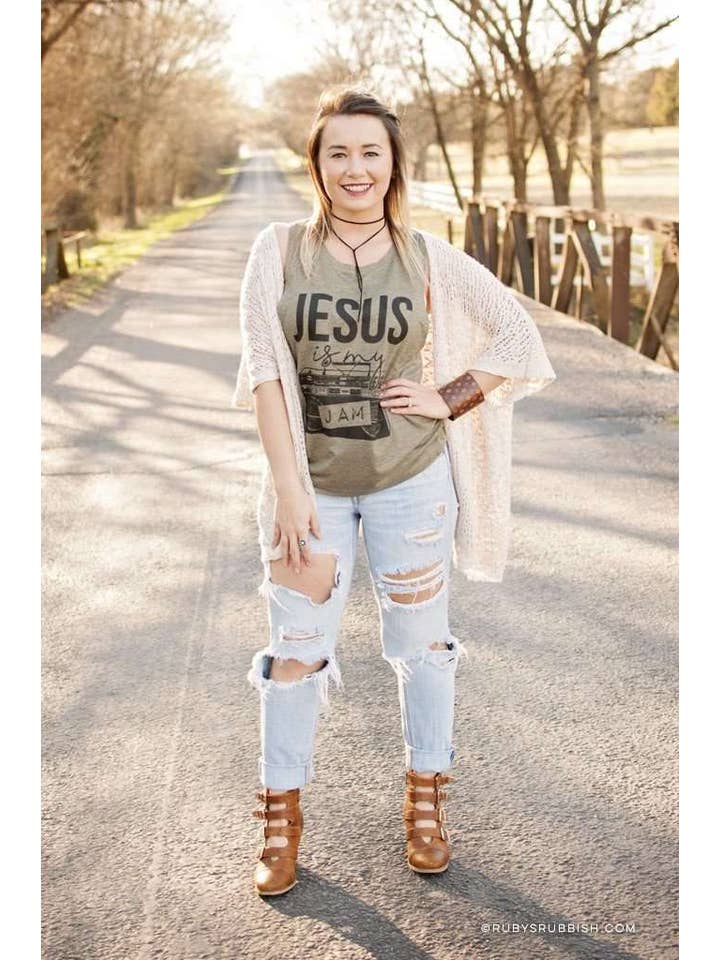 Ruby’s Rubbish - Wholesale Tank Top - Women's - Jesus Is My Jam | Women’s Muscle Tank | Ruby’s Rubbish®1