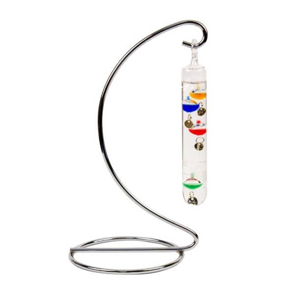 Galileo Thermometer on Metal Stand, 24cm for wholesale by Nauticalia