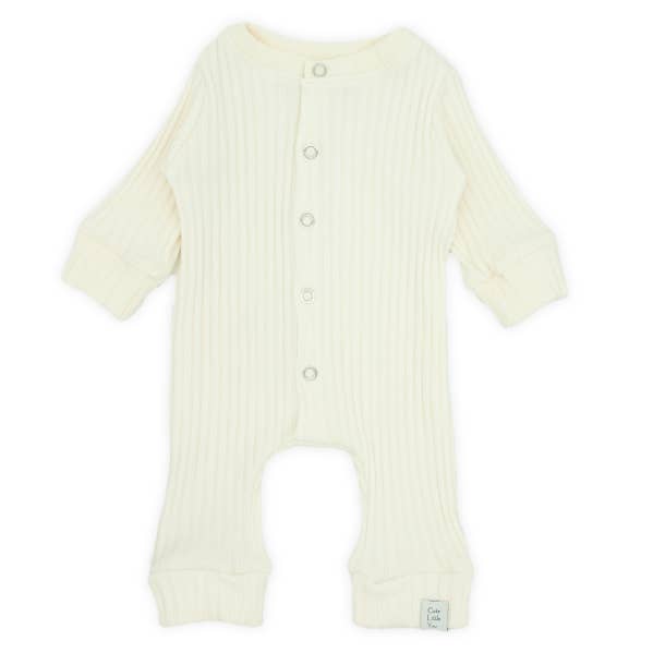 Cache-couche | Largement côtelé | Blanc cassé pour la vente par Cute Little You