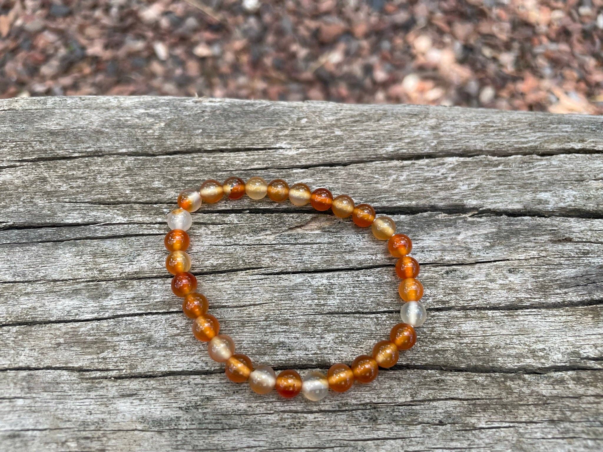 Boutique Bohème - Wholesale Beaded Bracelet - Carnelian lithotherapy elastic bracelet, Made in France0