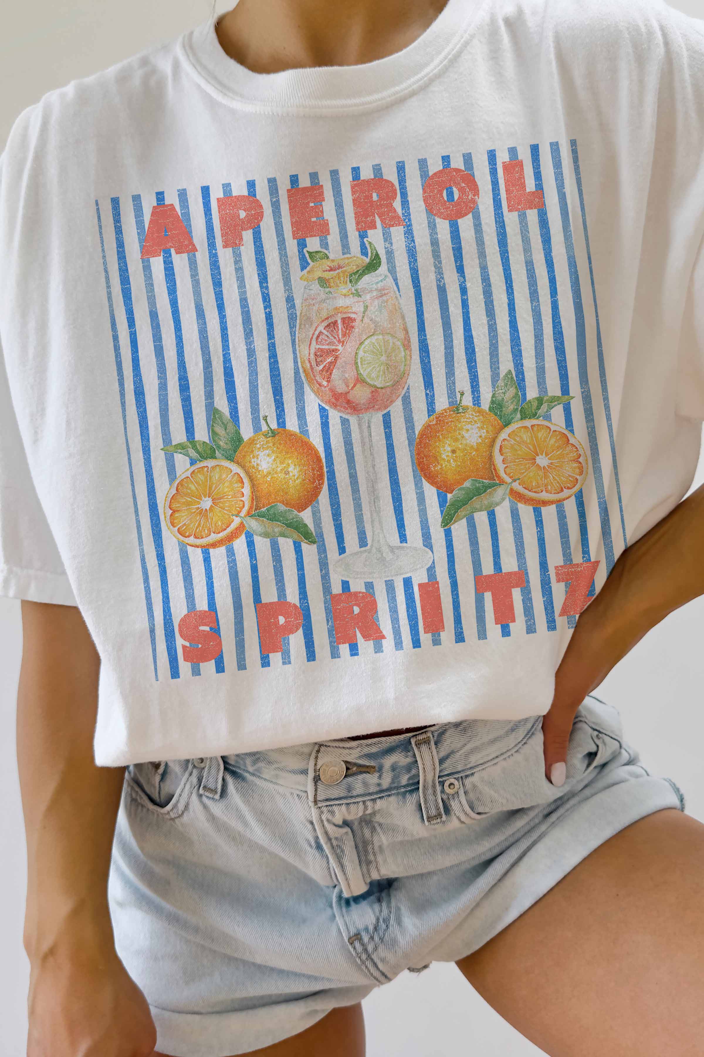 GOOD DAY STREET - Vente T-shirt sérigraphié – femme - T-shirt oversize Aperol Spritz4