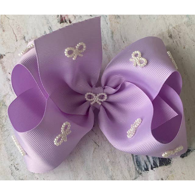 Handmade 6 Inch Boutique Single Layer w/ Pearl Bow Accents for wholesale by Annabelles Designs